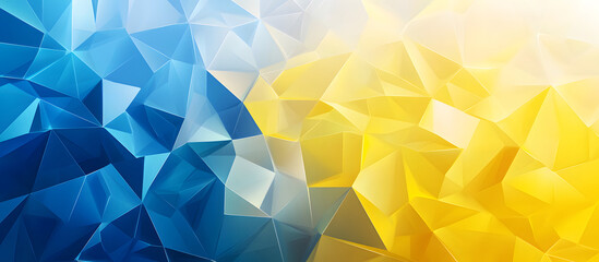 Obraz premium Futuristic Triangles background, an Elegant shift from a sunny lemon yellow to a serene azure accented with sparse design, can be used for website design app design
