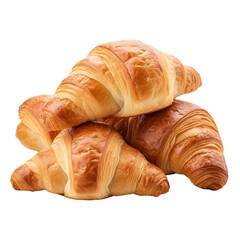 Tasty fresh croissant bread on a transparent background
