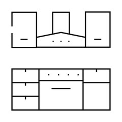 kitchen furniture line icon vector. kitchen furniture sign. isolated contour symbol black illustration