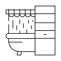 bathroom furniture line icon vector. bathroom furniture sign. isolated contour symbol black illustration