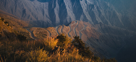 Twisted road on the mountains