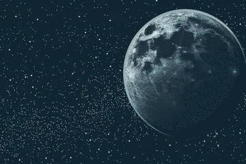 Obraz premium Polygons and intricated lines on a sinthwave universe background - Generative AI image. Beautiful simple AI generated image in 4K, unique.