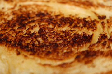 close up of bread. toasted bread with butter. toasted bread texture. food with selective focus.