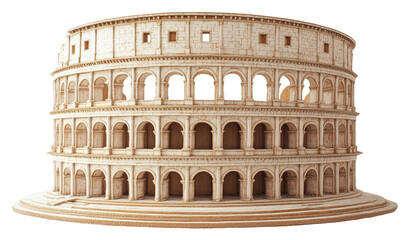 Plakat Detailed model of the Colosseum highlighting its iconic architecture and ancient Roman design, cut out - stock png.