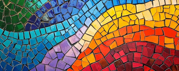 Fototapeta premium Colorful mosaic artwork with gradient pattern