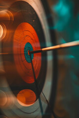 Accuracy, focus, and strategic success. concepts goal-setting, leadership business precision