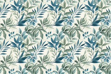 Vintage Botanical Elegance: A Serene Tropical Leaf Print Arrangement