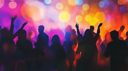 Unseen figures enjoying a lively concert.