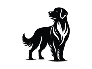 Dog Silhouette Vector Illustration. Vector black silhouette of a dog isolated on a white background.