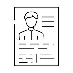 application form cv line icon vector. application form cv sign. isolated contour symbol black illustration