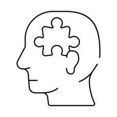 puzzle employee problem and task line icon vector. puzzle employee problem and task sign. isolated contour symbol black illustration