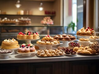 A close up of a cupcake frosted with a swirl of orange icing dusted with powdered sugar and displayed on a wooden tray.