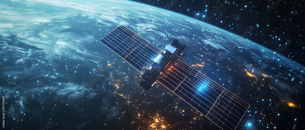 Poster securing geospatial data from the cosmos. advanced space security with earth-orbiting satellites des