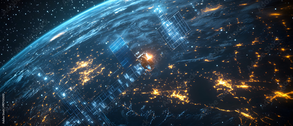 Poster securing geospatial data from the cosmos. advanced space security with earth-orbiting satellites des