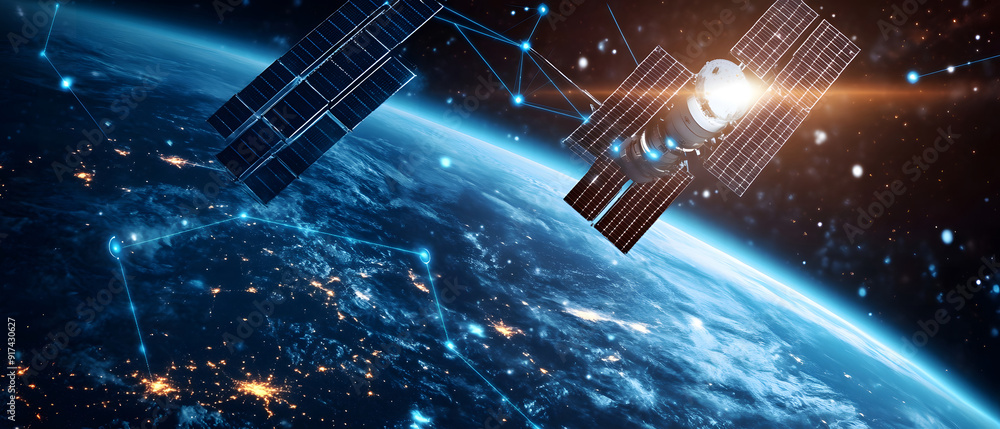 Poster securing geospatial data from the cosmos. advanced space security with earth-orbiting satellites des
