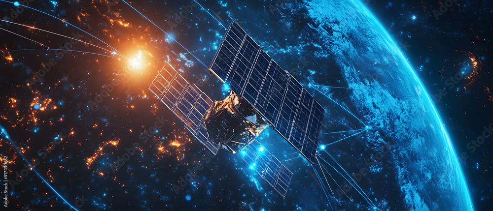Poster securing geospatial data from the cosmos. advanced space security with earth-orbiting satellites des