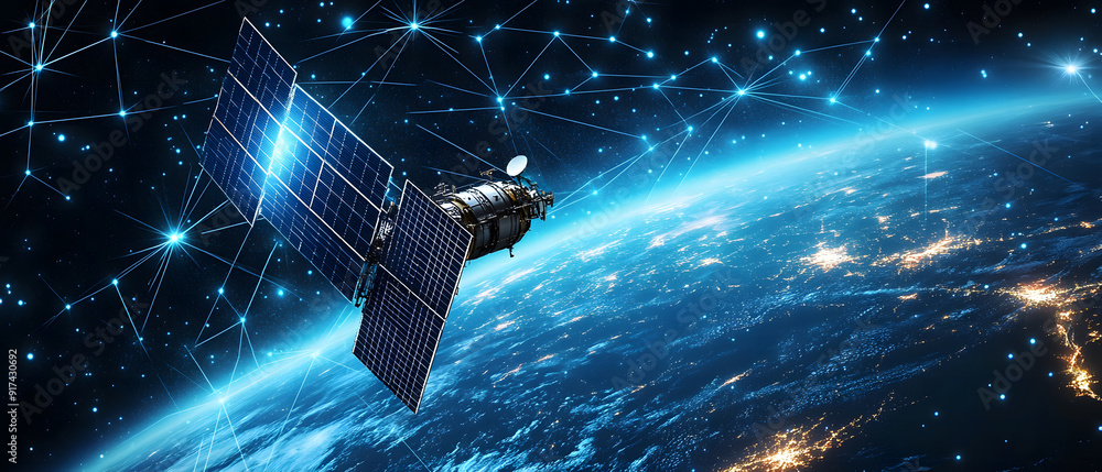 Poster securing geospatial data from the cosmos. advanced space security with earth-orbiting satellites des