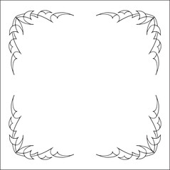 Obraz premium Elegant black and white elegant ornamental frame, decorative border, corners for greeting cards, banners, business cards, invitations, menus. Isolated vector illustration. 