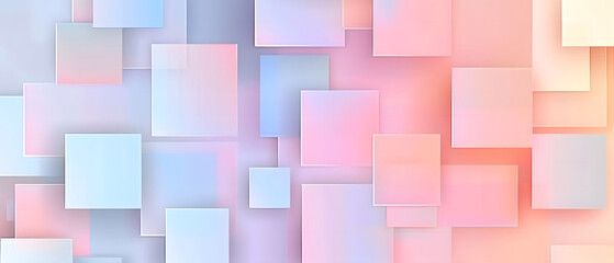 Obraz premium Soft Geometrical Patterns design, Overlapping squares in soft pastel shades, can be used for website design app design