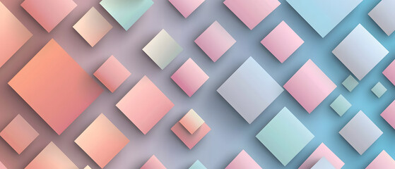 Soft Geometrical Patterns design, Overlapping squares in soft pastel shades, can be used for website design app design