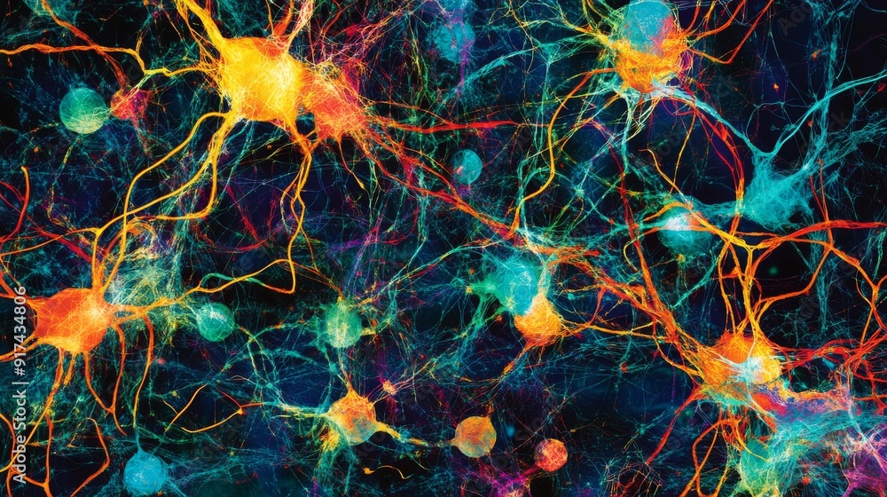 Poster neurons with colorful synapses network