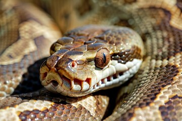 Obraz premium Python Snake Head Close-up. Beautiful simple AI generated image in 4K, unique.