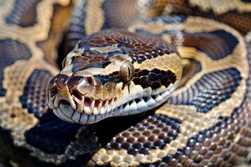 Obraz premium close - up of a python snake.. Beautiful simple AI generated image in 4K, unique.