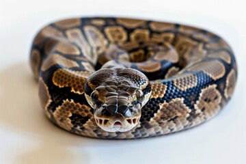 Fototapeta premium Borneo short-tailed blood python snake (Python curtus breitensteini) . Beautiful simple AI generated image in 4K, unique.