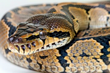 Obraz premium Borneo short-tailed blood python snake (Python curtus breitensteini) . Beautiful simple AI generated image in 4K, unique.