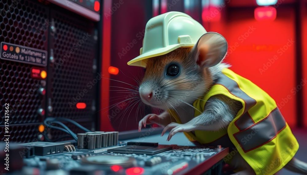 Poster mouse technician working on server hardware.