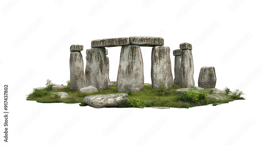 Poster stonehenge isolated on white created with generative ai