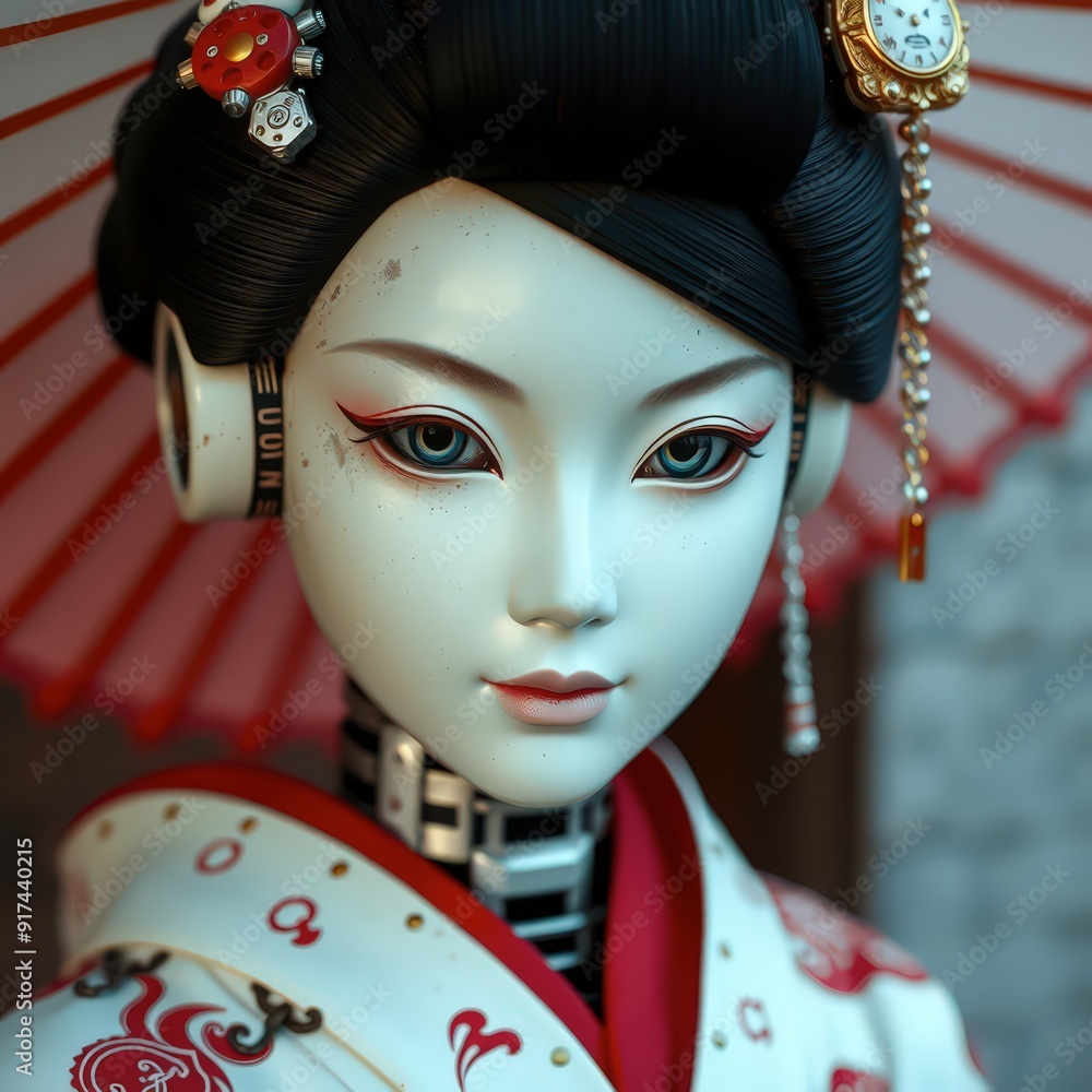 Poster geisha robot.