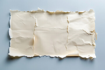 Crumpled Vintage Paper Spread on a Plain Background for Creative or Historical Use