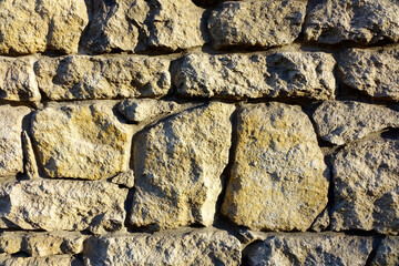 Ancient Stone Wall Texture Featuring Boulders in a Weathered Arrangement