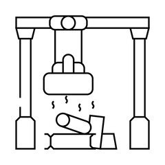 Fototapeta premium sorting metals line icon vector. sorting metals sign. isolated contour symbol black illustration