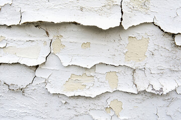 Peeling layers of lead paint being removed from wall surface