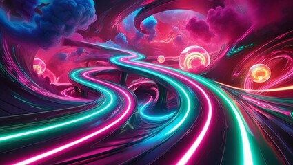 Futuristic gridlines tracing the path of digital velocity