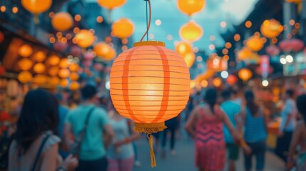Joyous cultural festival celebration with community observance, traditional festivities, copy space, focus on all objects, deep depth of field.