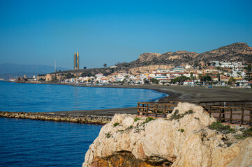 Fototapeta premium Morning walking on paths above rocks and through 