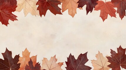 Obraz premium Autumn leaves in shades of amber and topaz on a light background