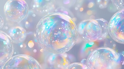A Whimsical Display of Colorful Floating Bubbles