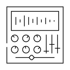 sound processing video production line icon vector. sound processing video production sign. isolated contour symbol black illustration