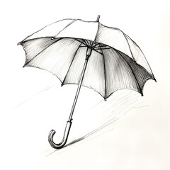 sea, white, vacation, resort, sunny, rest, relax, shade, outdoor, single, coast, sunlight, beach, paradise, sunshade, summertime, object, seasonal, simple, illustration, umbrella, drawing, isolated, 