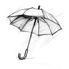 sea, white, vacation, resort, sunny, rest, relax, shade, outdoor, single, coast, sunlight, beach, paradise, sunshade, summertime, object, seasonal, simple, illustration, umbrella, drawing, isolated, 