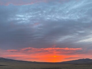 sunset in the mountains