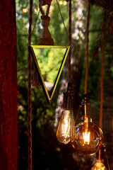Warm light, Edison lamps. Paw warm atmosphere, retro light