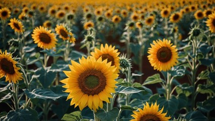 Fototapeta premium Field of sunflowers