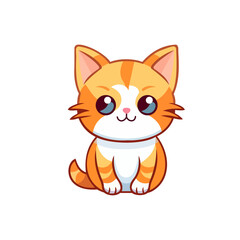 Cute cat character. Set of cute cartoon cat in various poses