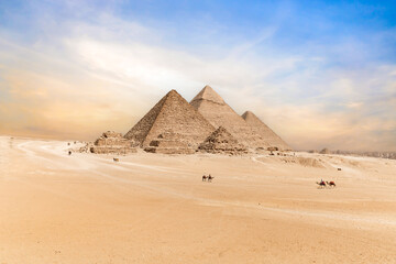 The great pyramids of Giza in Egypt.