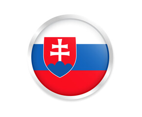 Obraz premium Flag of Slovakia. Round flag. Flag icon. Circle flag icon logo vector illustration EPS